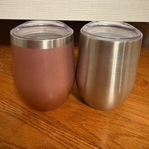 Stainless Steel and Brown Insulated Tumblers